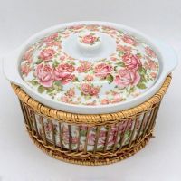 Кастрюля керамическая «Корейская роза» d=22 см, h=12 см, Valleya 112-382