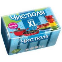 Губка для мытья посуды Чистюля «XL», с абразивным слоем, 5 шт