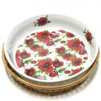 Блюдо для запекания «Маки» в корзине из ротанга