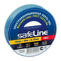 Электроизоляционная лента ПВХ 15 мм х 20 м х 0,15 мм, цвет: синий, Safeline
