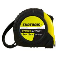 Рулетка Метрик-5 5 м х 18 мм обрезиненный корпус, Ekotools 6111505