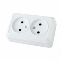 Розетка двойная 2П открытой установки IP20 10A, TDM 1801-0017