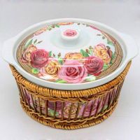 Кастрюля керамическая «Розы» d=22 см, h=12 см, Valleya 205