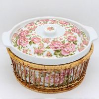 Кастрюля керамическая «Корейская роза» d=25 см, h=15 см, Valleya 382-10