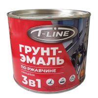 Грунт-эмаль по ржавчине 3в1 T-line вишневая 1,8 кг