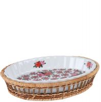Блюдо для выпечки овальное в корзинке, RCE-035006-LR