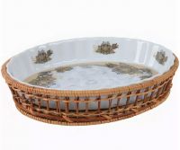 Блюдо для выпечки овальное в корзинке, RCE-035018