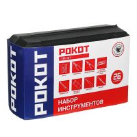 Набор инструментов 26 предметов в пластиковом кейсе, Рокот 736-187