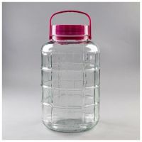 Банка стеклянная с ручкой 8L