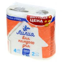 Туалетная бумага Лилия 2-ух слойная 4шт