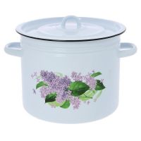 Кастрюля эмалированная с рисунком, с крышкой, 11 л, Эмаль М1623/4