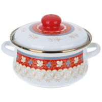 Кастрюля эмалированное 2 л с крышкой, с рисунком, Эмаль М1610/6 (Фото 4)