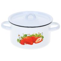 Кастрюля эмалированная 1,5 л, с крышкой, с рисунком, 1с15/с (Фото 1)