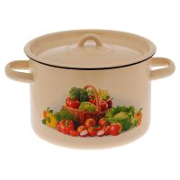 Кастрюля эмалированная 4,5 л, с крышкой, с рисунком, 1с17с (Фото 4)