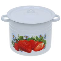 Кастрюля эмалированная 9 л, с крышкой, с рисунком, 1с200с